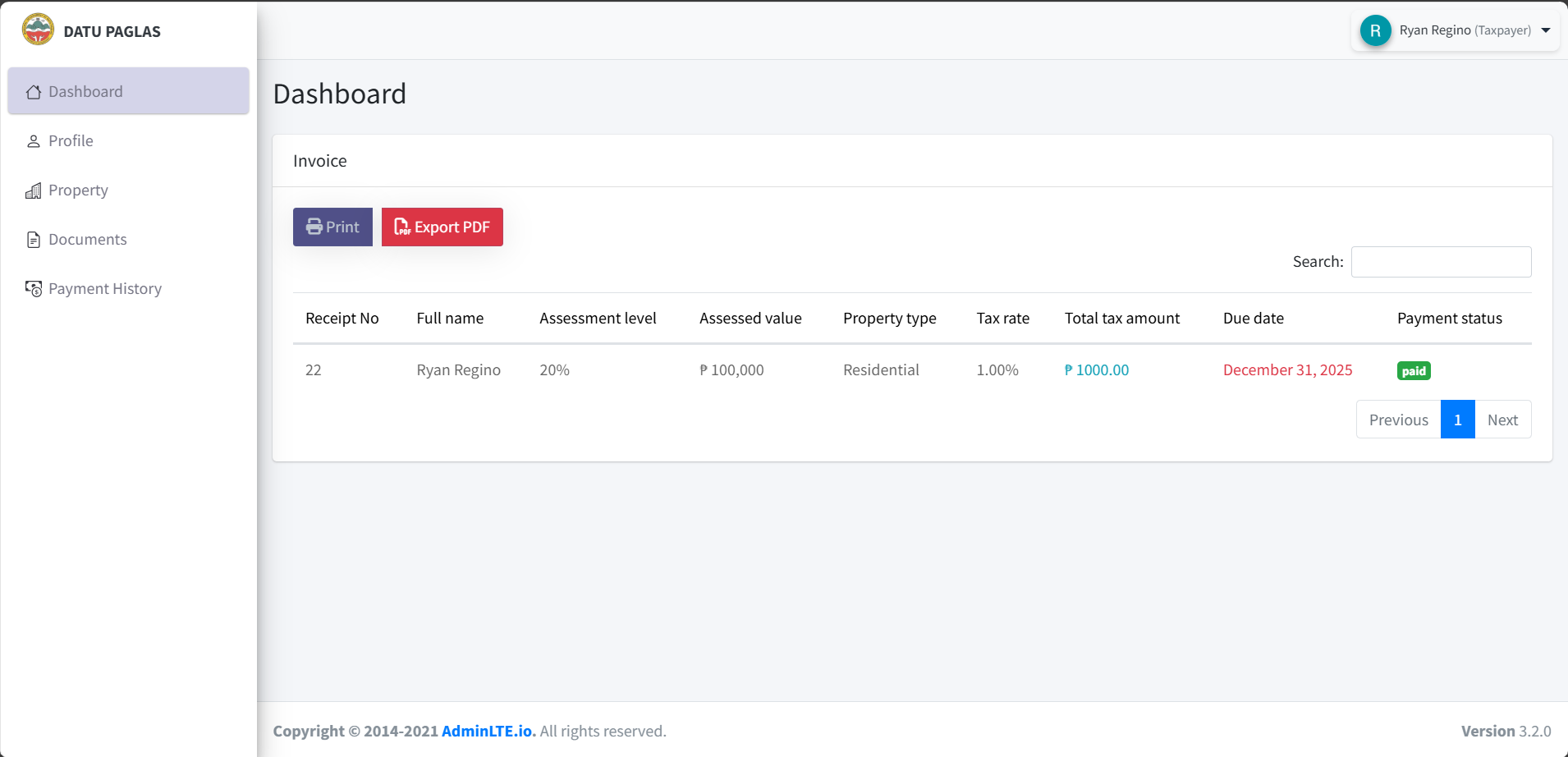 Datupaglas Taxation System